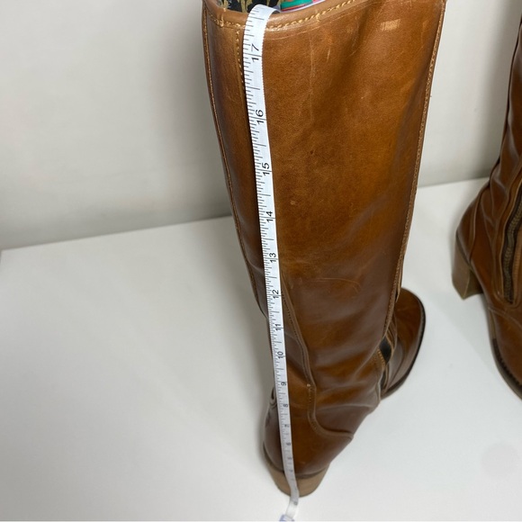 Fly London| Brown Leather Heeled Round Toe Boots With Zippers - Picture 12 of 17